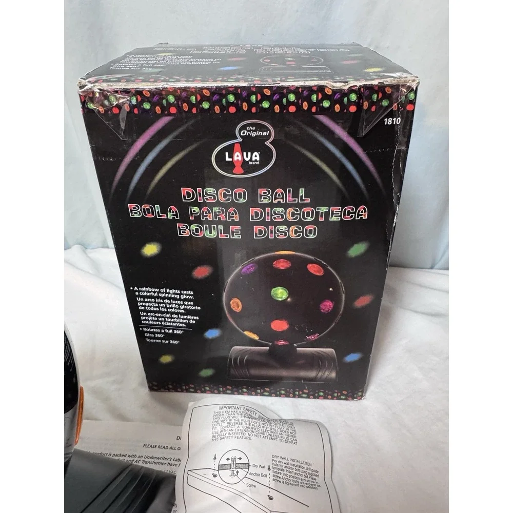 Lava Disco Ball 1810 Rotating Colorful Light Stage Effect Tested Working Box